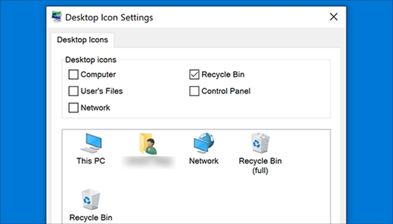 desktop icon setting 