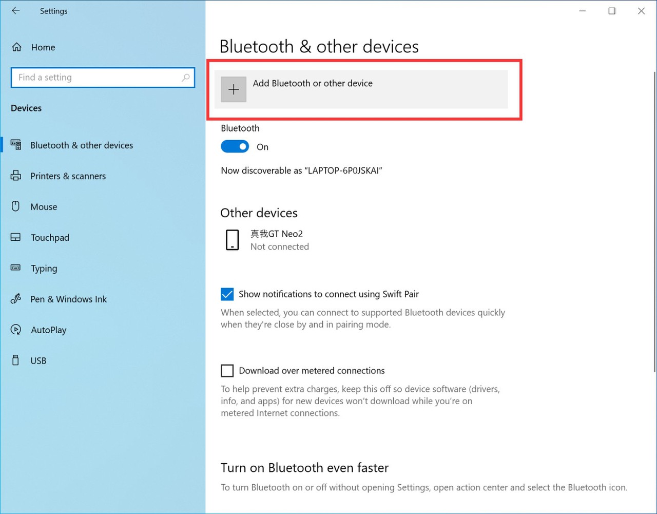 add Bluetooth device to laptop  